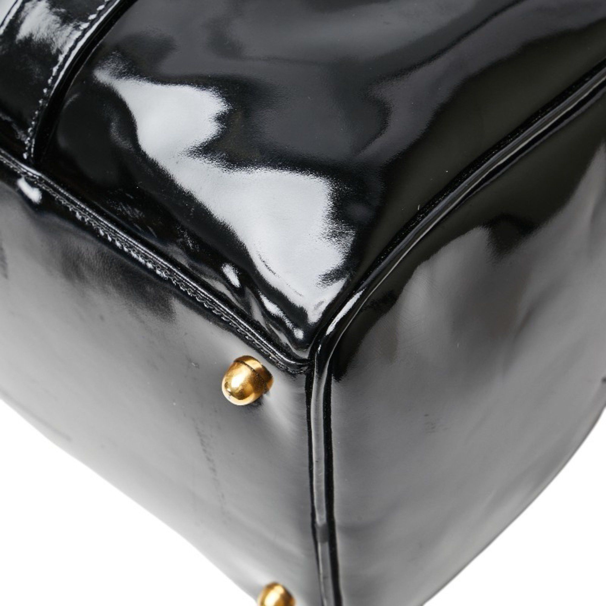 Chanel Chanel Coco Mark Boston Bag/Shoulder Bag, 2-Way, Black Patent Leather, Women's, CHANEL Size ONE SIZE - 5 Thumbnail