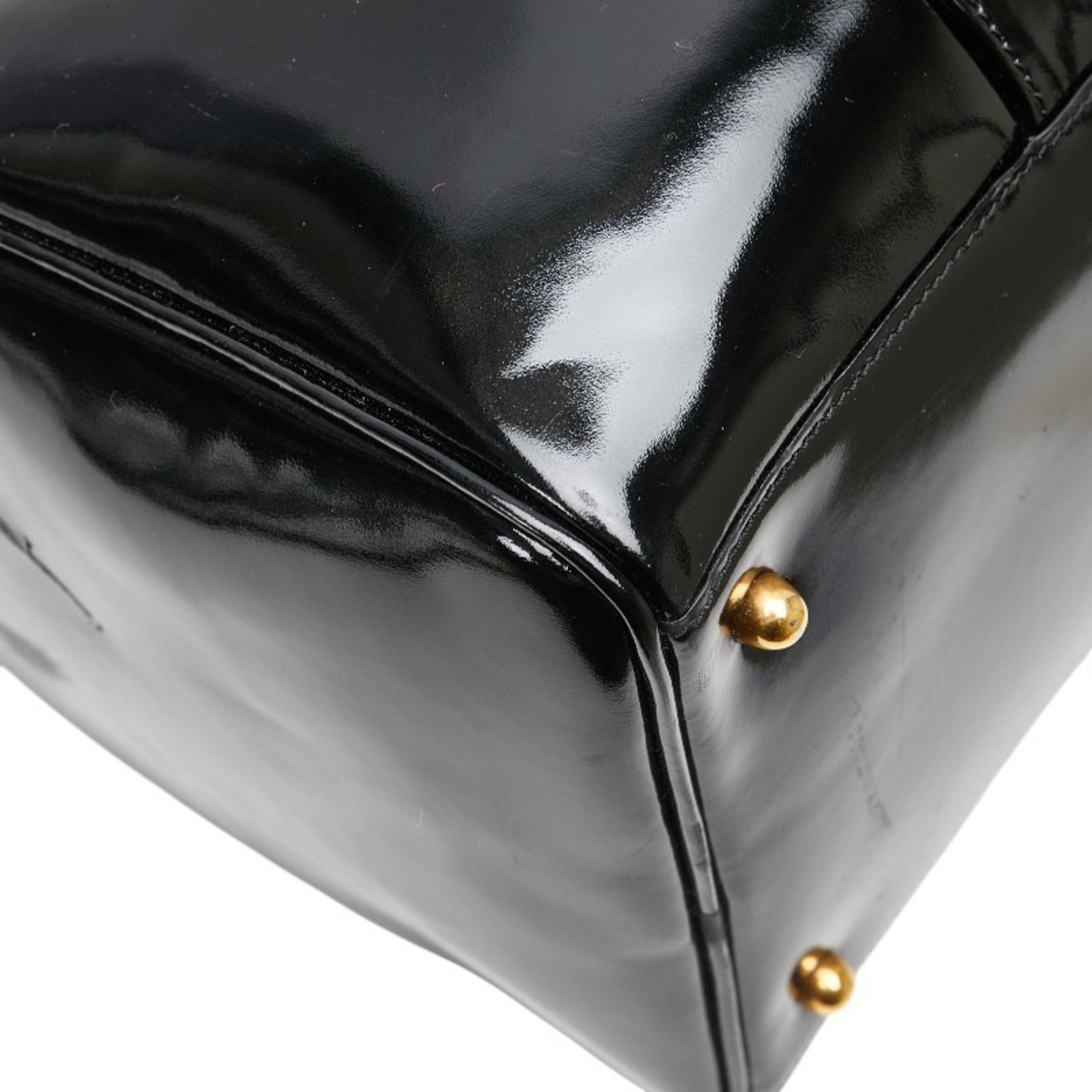 Chanel Chanel Coco Mark Boston Bag/Shoulder Bag, 2-Way, Black Patent Leather, Women's, CHANEL Size ONE SIZE - 7 Thumbnail