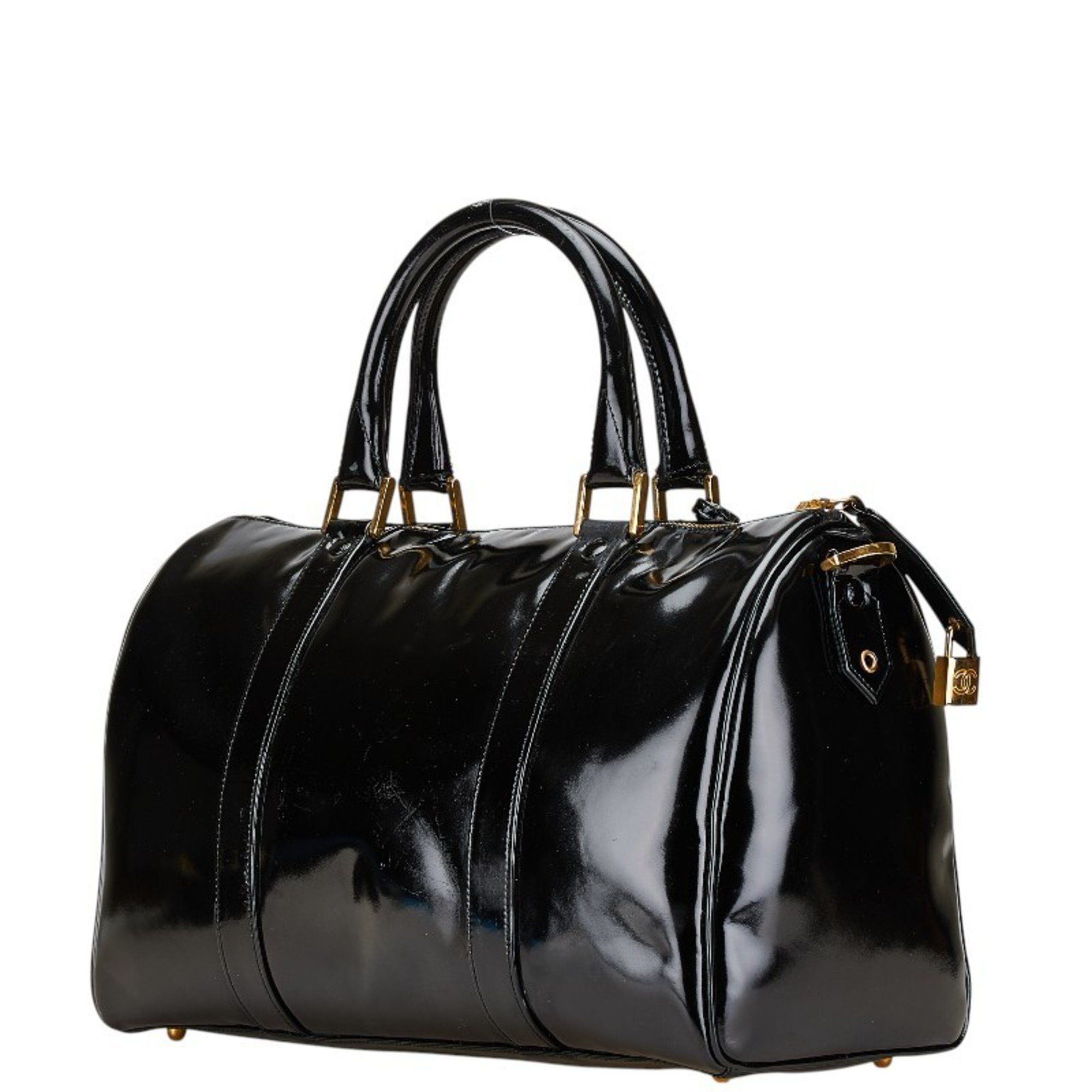 Chanel Chanel Coco Mark Boston Bag/Shoulder Bag, 2-Way, Black Patent Leather, Women's, CHANEL Size ONE SIZE - 2 Thumbnail