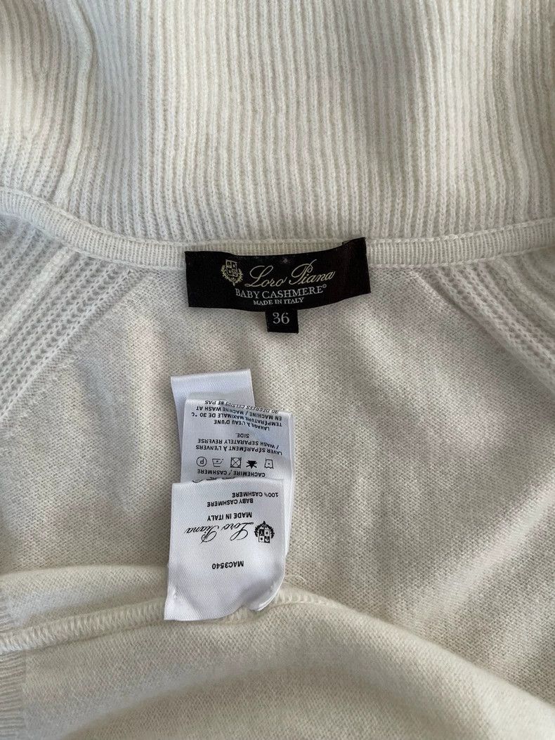 Loro Piana Loro Piana Merano White Cashmere Cardigan - dmc Size M / US 6-8 / IT 42-44 - 3 Thumbnail