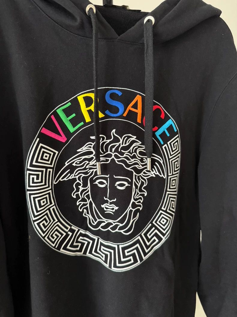 Versace Versace Black Hoodie with Medusa Print - dmc Size M / US 6-8 / IT 42-44 - 2 Thumbnail