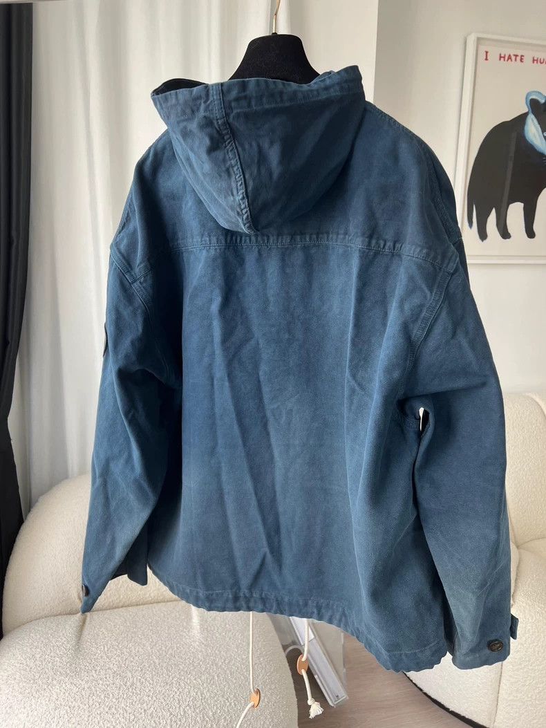 Loewe Loewe Blue Distressed Hooded Windbreaker Jacket - dmc Size M / US 6-8 / IT 42-44 - 3 Thumbnail