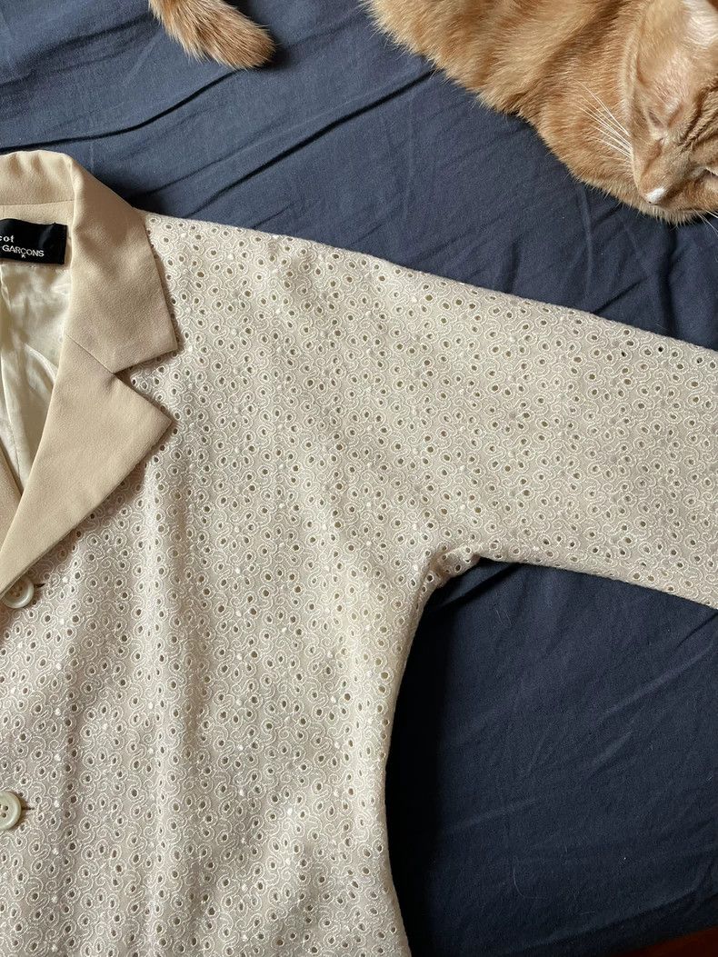 Comme des Garcons Comme des Garcons Vintage Beige Wool Blazer - dmc Size L / US 10 / IT 46 - 6 Thumbnail