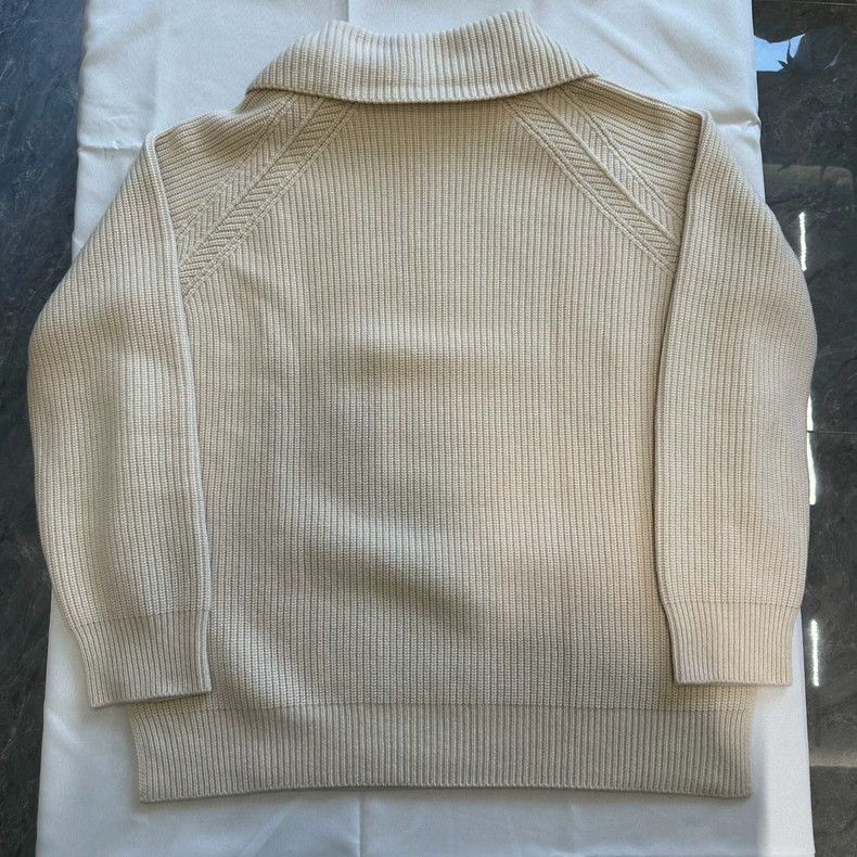 Loro Piana LoroPiana Beige Zip Neck Knit Sweater - dmc Size M / US 6-8 / IT 42-44 - 4 Thumbnail