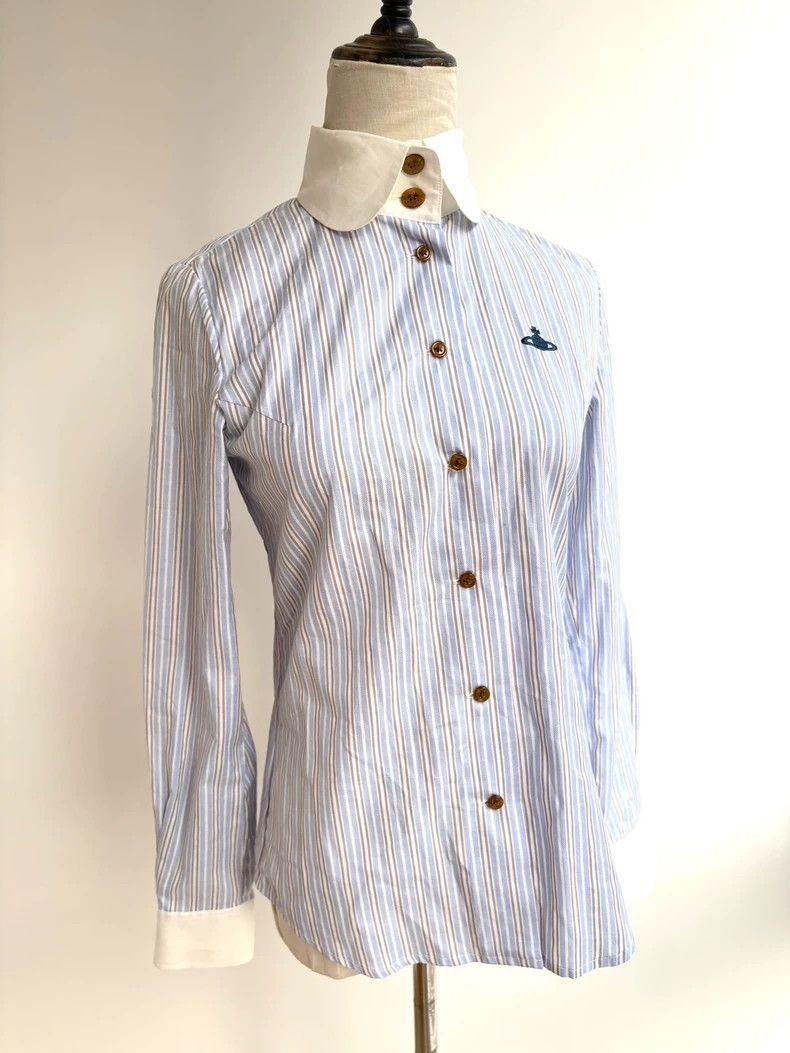 Vivienne Westwood Vivienne Westwood Vintage Blue Stripe Shirt - dmc Size M / US 6-8 / IT 42-44 - 2 Thumbnail