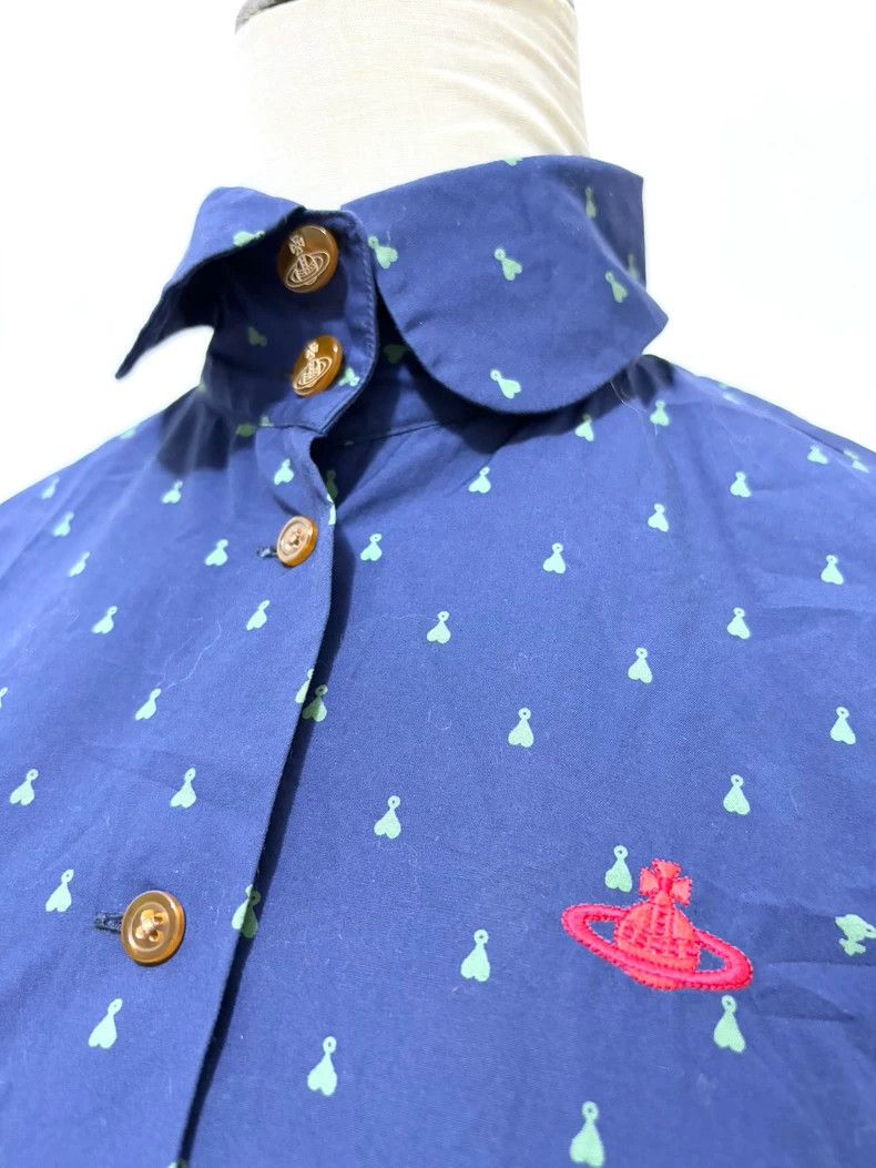 Vivienne Westwood Vivienne Westwood Blue Heart Print Shirt - dmc Size M / US 6-8 / IT 42-44 - 3 Thumbnail