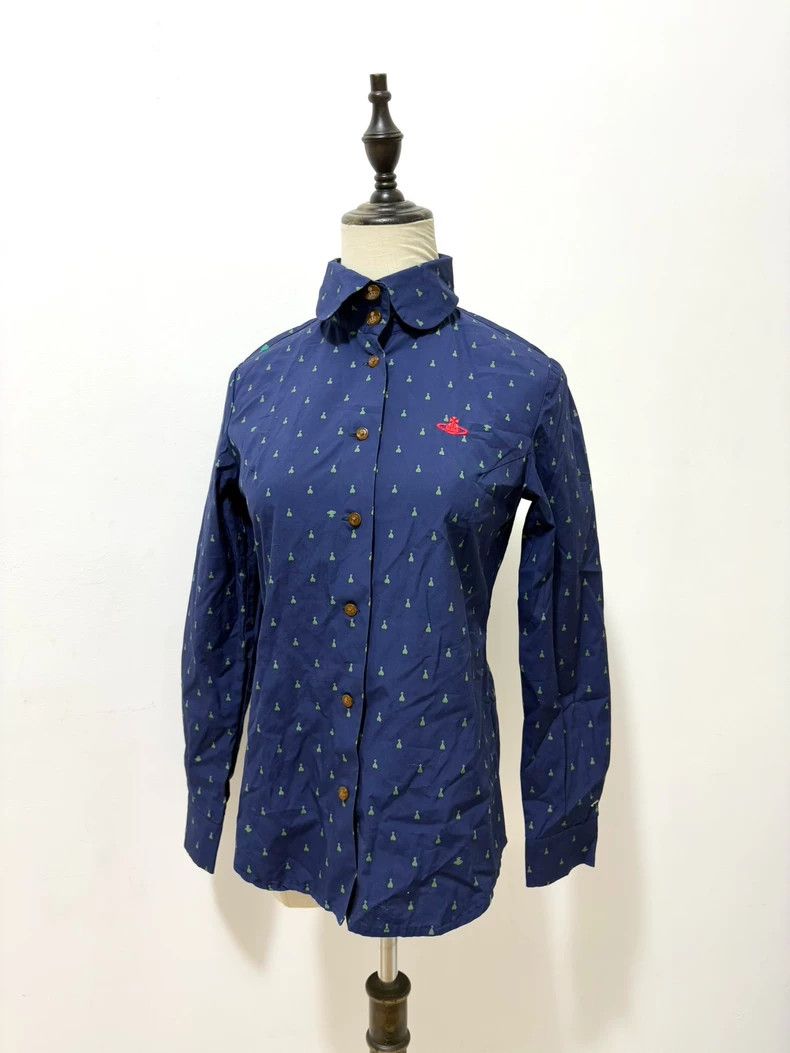 Vivienne Westwood Vivienne Westwood Blue Heart Print Shirt - dmc Size M / US 6-8 / IT 42-44 - 2 Thumbnail