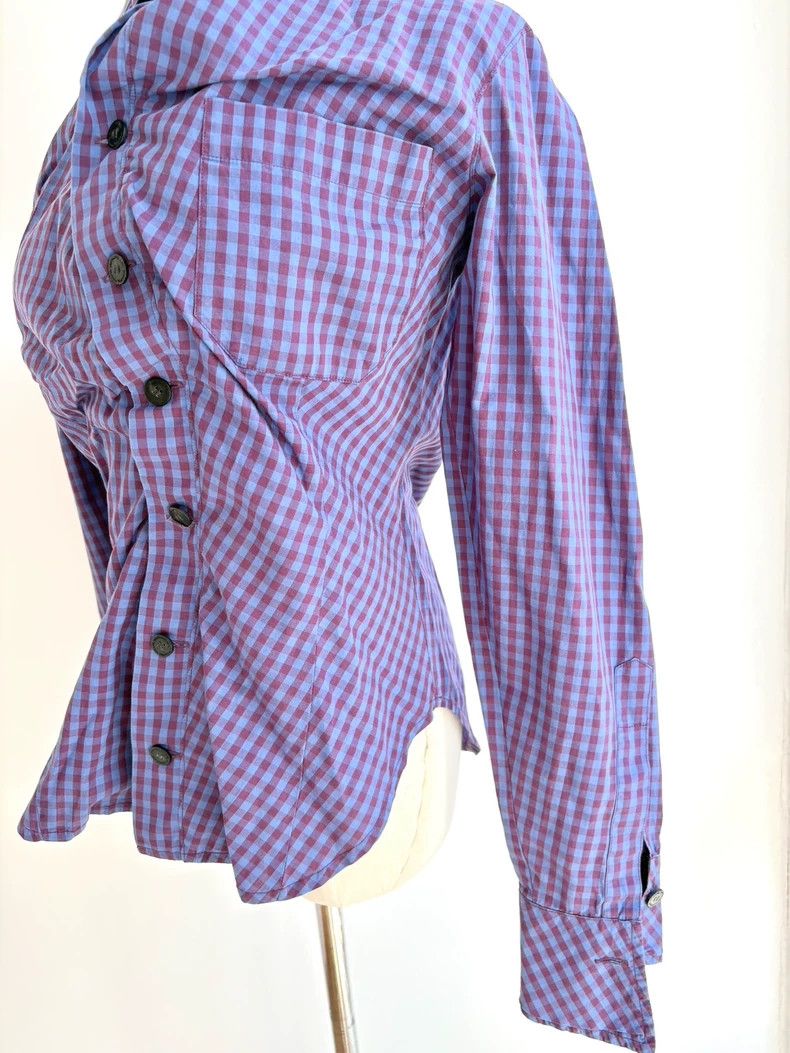 Vivienne Westwood Vivienne Westwood Blue Plaid Irregular Shirt - dmc Size M / US 6-8 / IT 42-44 - 3 Thumbnail