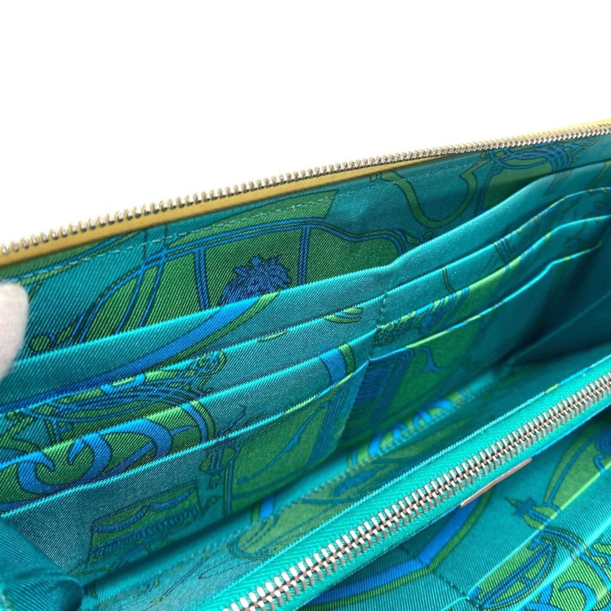 Hermes HERMES Azap Long Silk-in Wallet, Round Zipper, Leather, Women's, Jaune, Yellow Size ONE SIZE - 11 Thumbnail