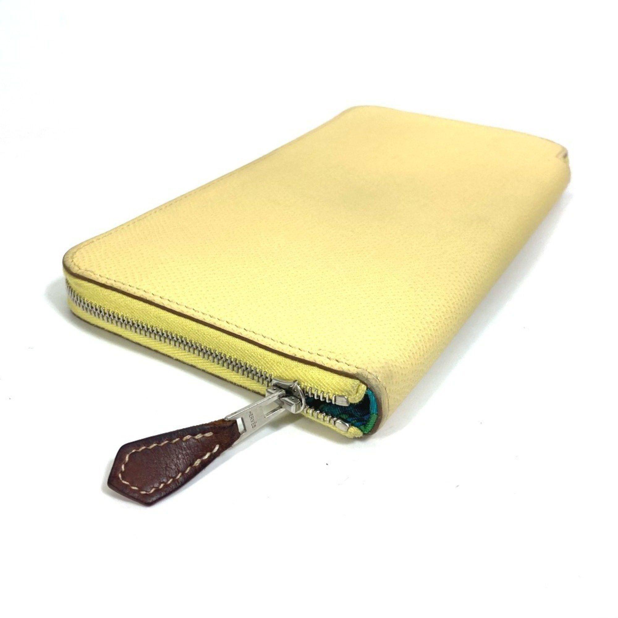 Hermes HERMES Azap Long Silk-in Wallet, Round Zipper, Leather, Women's, Jaune, Yellow Size ONE SIZE - 3 Thumbnail