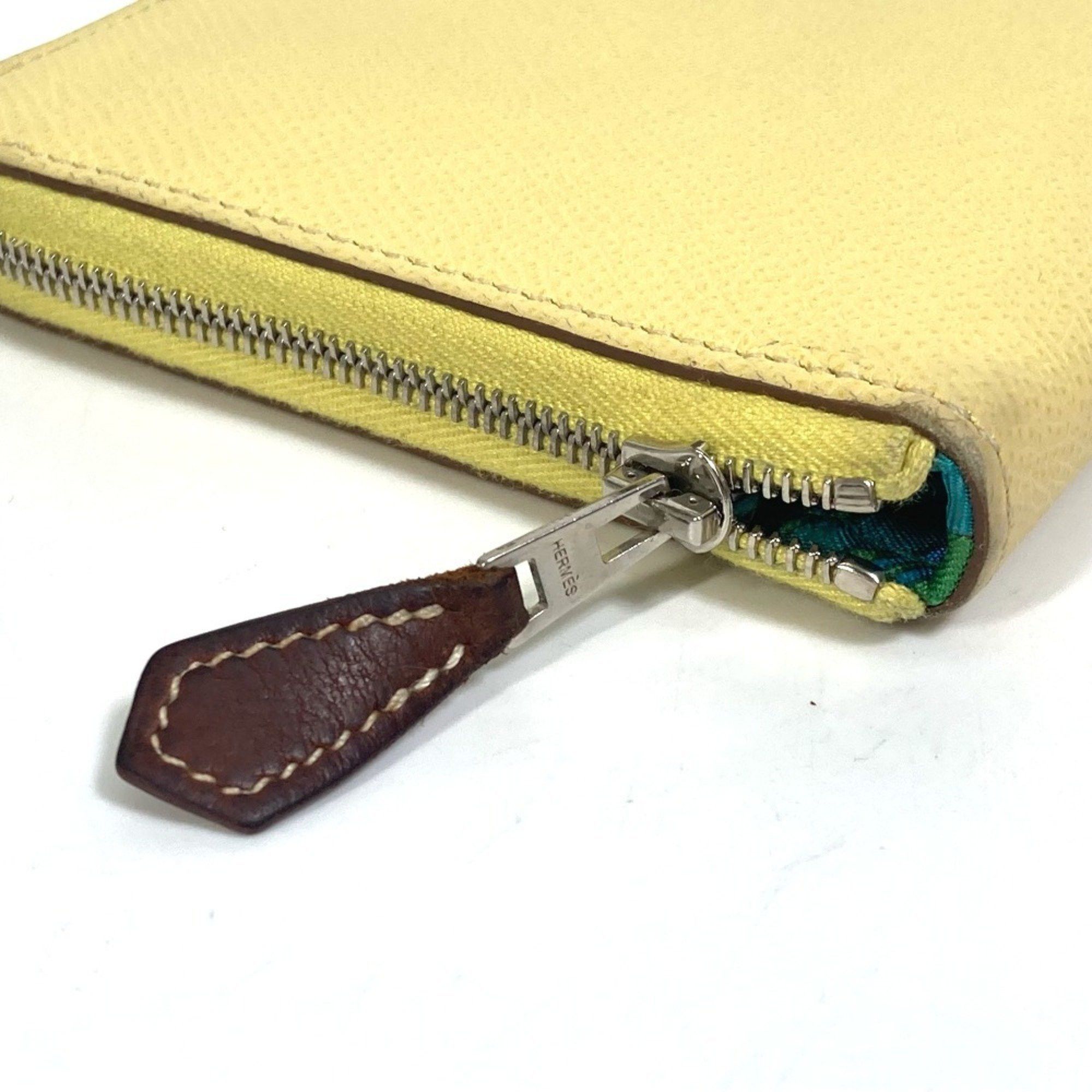 Hermes HERMES Azap Long Silk-in Wallet, Round Zipper, Leather, Women's, Jaune, Yellow Size ONE SIZE - 5 Thumbnail