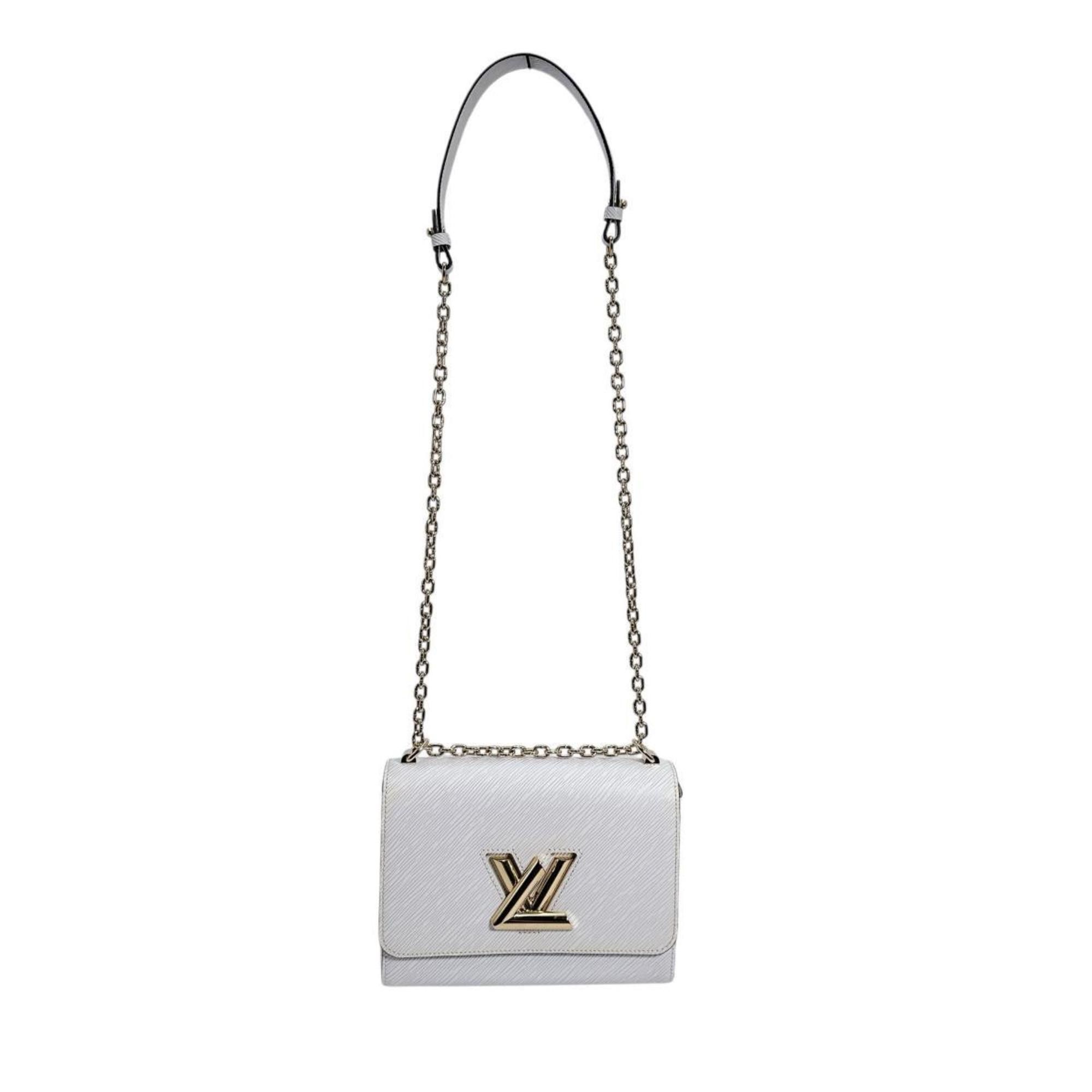 Louis Vuitton Louis Vuitton Twist MM Shoulder Bag in Epi Leather and Blanc M55513 White Size ONE SIZE - 2 Thumbnail