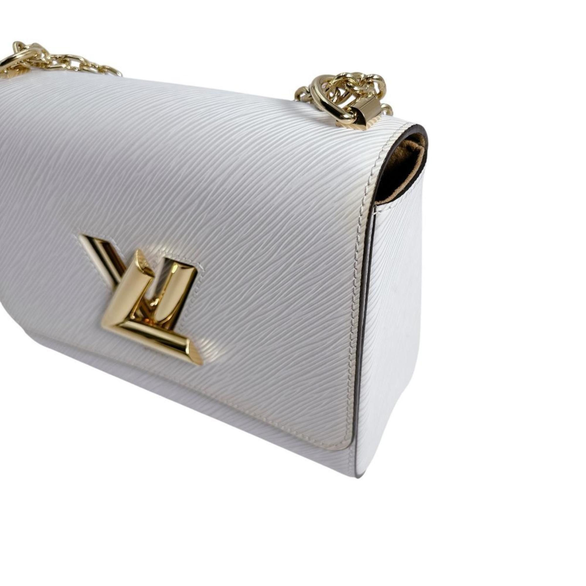 Louis Vuitton Louis Vuitton Twist MM Shoulder Bag in Epi Leather and Blanc M55513 White Size ONE SIZE - 9 Thumbnail