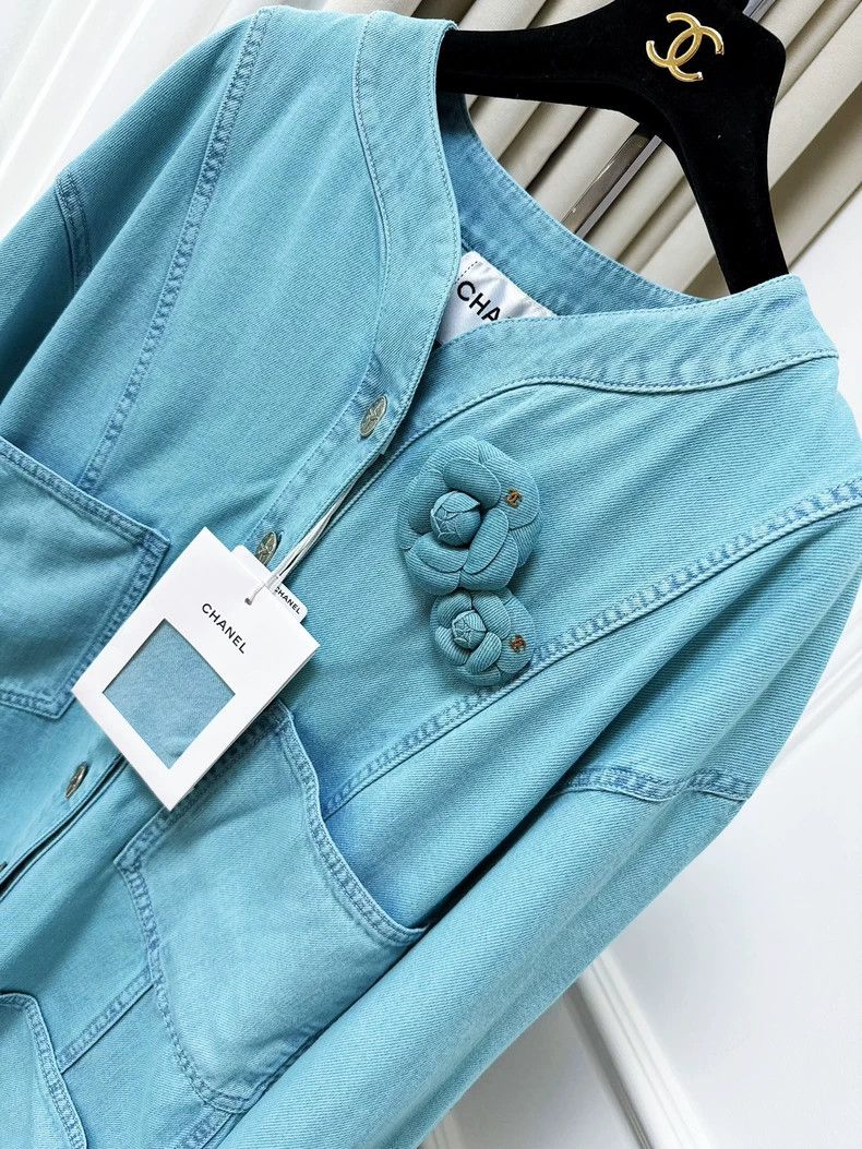 Chanel Chanel 21S Camellia Denim Jacket Size M / US 6-8 / IT 42-44 - 7 Thumbnail