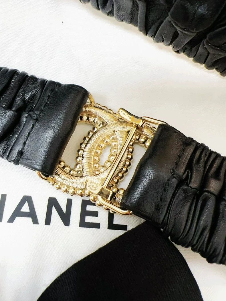 Chanel Chanel 20k Pearl CC Buckle Black Belt Size ONE SIZE - 3 Thumbnail