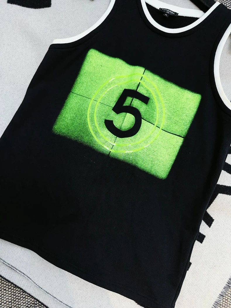Chanel Chanel 21S Black Green Number 5 Tank Top Size M / US 6-8 / IT 42-44 - 3 Thumbnail