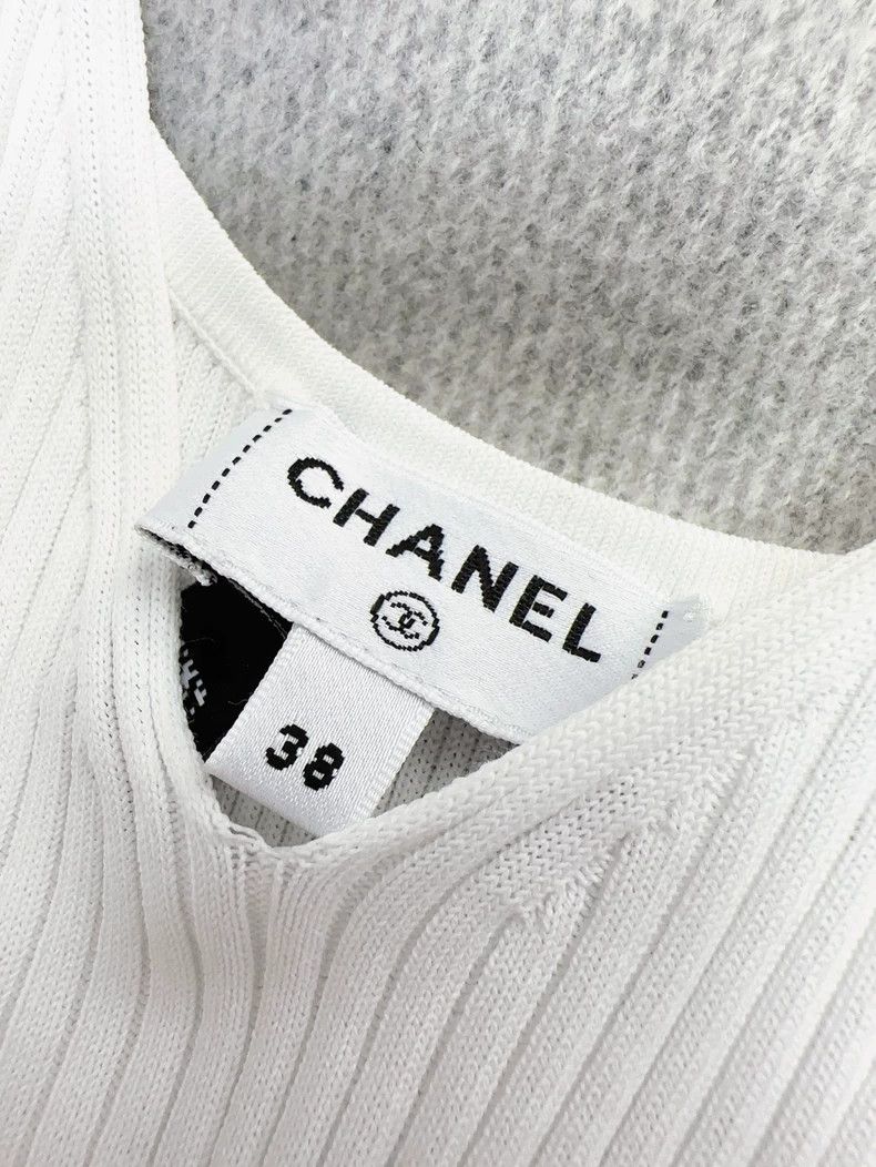 Chanel Chanel 23A White Diamond Button Dress Size M / US 6-8 / IT 42-44 - 7 Thumbnail