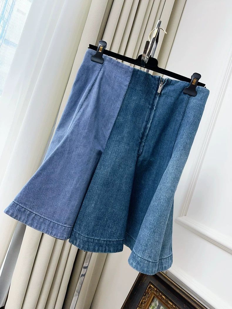 Dior Dior Denim Patchwork Mini Skirt Size 40" / US 18 - 2 Thumbnail