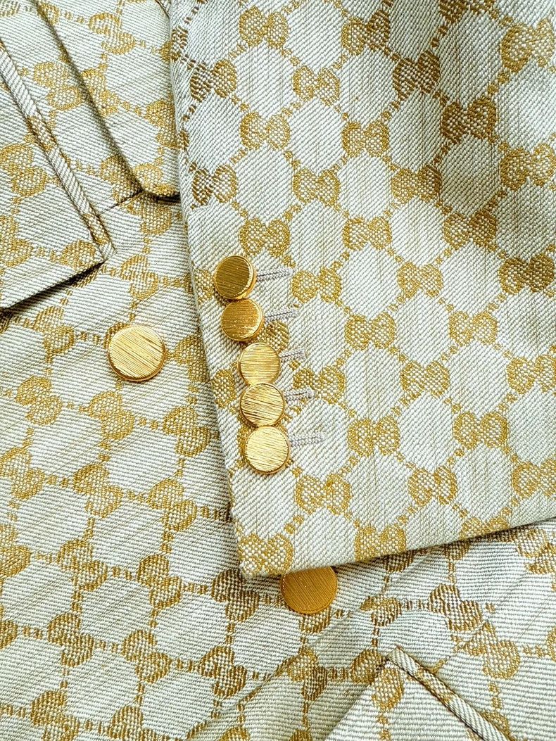 Gucci Gucci All-over Logo Beige Blazer Size M / US 6-8 / IT 42-44 - 4 Thumbnail
