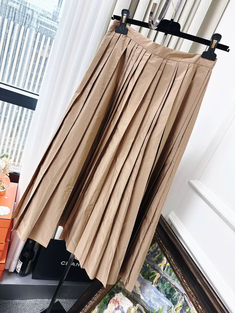 Max Mara MaxMara Metallic Pleated Midi Skirt Size 28" / US 6 / IT 42 - 2 Thumbnail