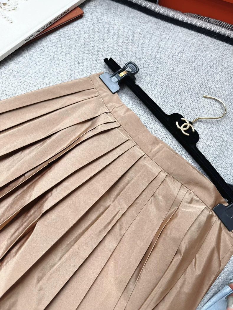 Max Mara MaxMara Metallic Pleated Midi Skirt Size 28" / US 6 / IT 42 - 6 Thumbnail
