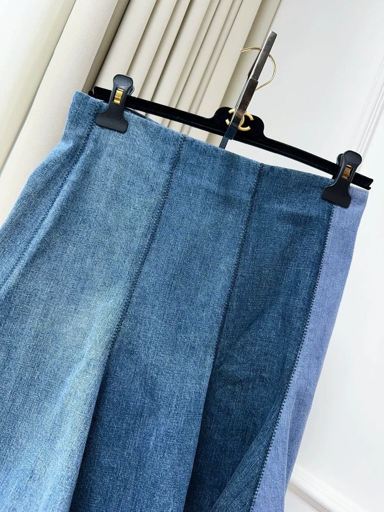Dior Dior Denim Colorblock Mini Skirt Size 40" / US 18 - 8 Thumbnail