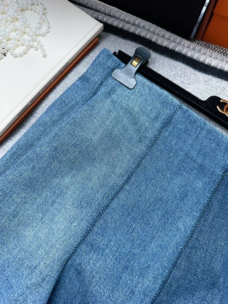Dior Dior Denim Colorblock Mini Skirt Size 40" / US 18 - 4 Thumbnail