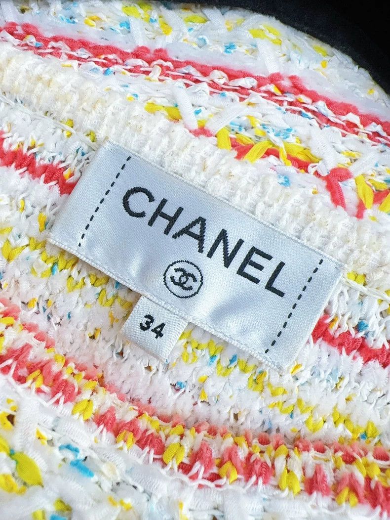 Chanel Chanel 19s Orange White Stripe Knit Dress Size M / US 6-8 / IT 42-44 - 5 Thumbnail