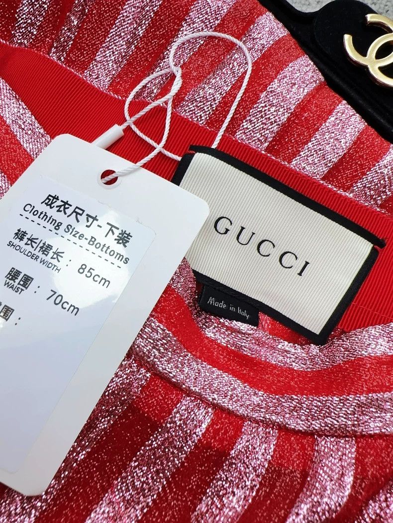 Gucci Gucci Red Silver Pleated Wave Pattern Skirt Size 28" / US 6 / IT 42 - 6 Thumbnail
