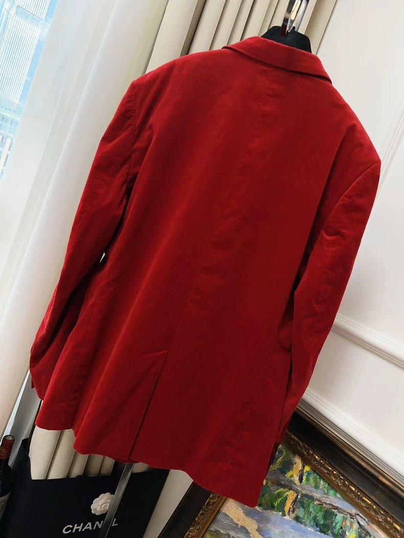 Dior Dior Red Corduroy Blazer Jacket Size L / US 10 / IT 46 - 2 Thumbnail