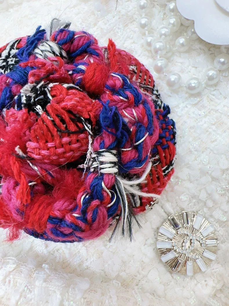 Chanel Chanel 15s Camellia Brooch Red Blue Size ONE SIZE - 2 Thumbnail