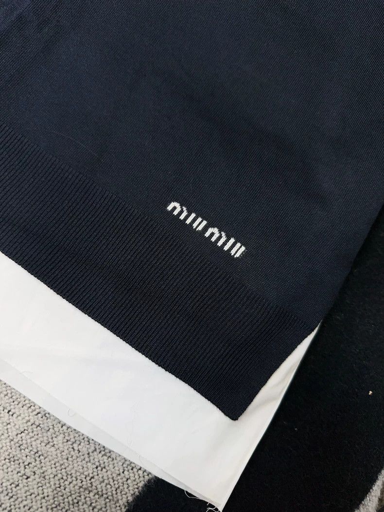 Miu Miu Miumiu Navy Blue Knit Skirt Size 38" / US 16 / IT 52 - 3 Thumbnail