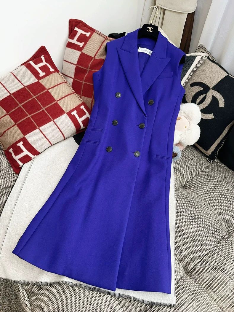 Dior Dior Blue Purple Midi Vest Dress Size M / US 6-8 / IT 42-44 - 8 Thumbnail