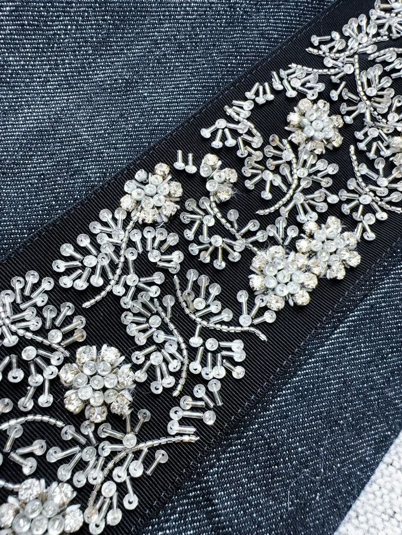 Dior Dior Embroidered Beaded Wide-Leg Jeans Size 34" / US 12 / IT 48 - 4 Thumbnail