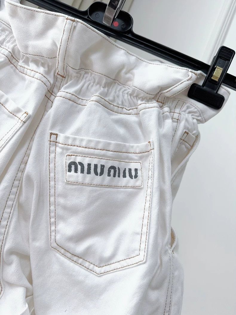 Miu Miu Miu Miu White Denim Shorts Size 36" / US 14 / IT 50 - 5 Thumbnail