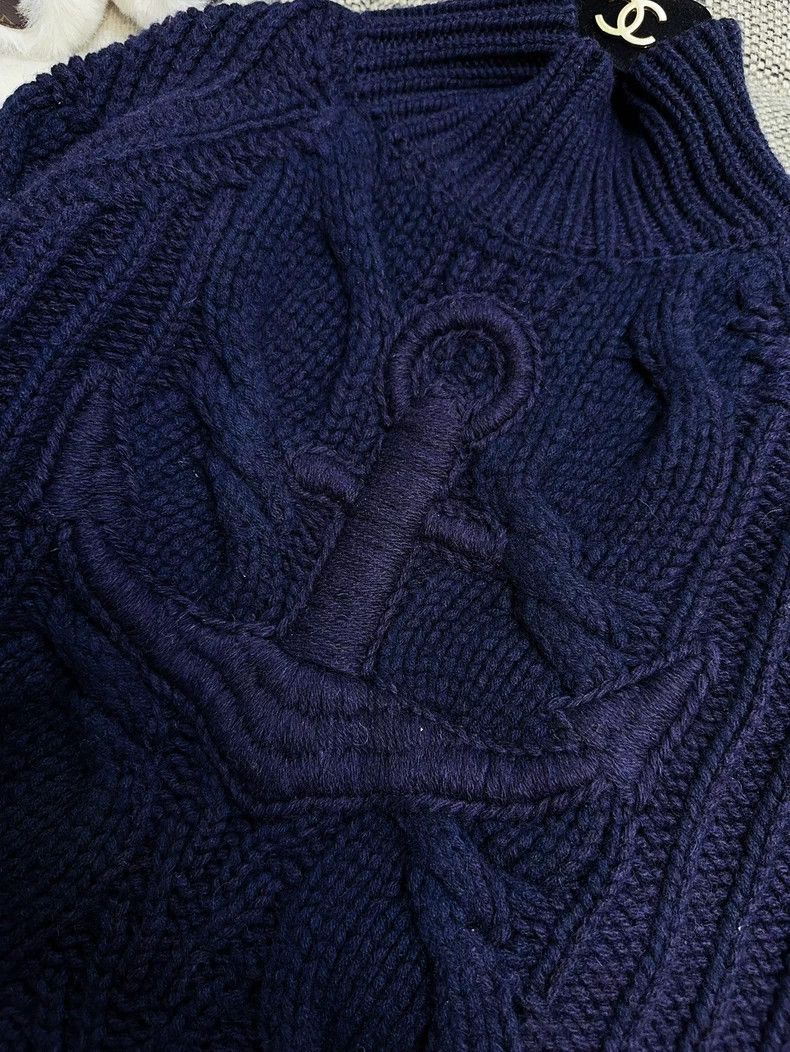 Chanel Chanel Cruise Collection Navy Cable Knit Sweater Size M / US 6-8 / IT 42-44 - 3 Thumbnail