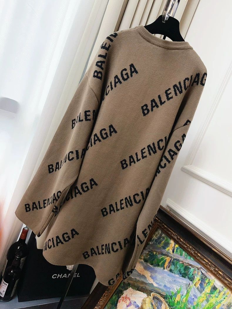 Balenciaga Balenciaga Logo Print Long Sleeve Sweater Size M / US 6-8 / IT 42-44 - 2 Thumbnail