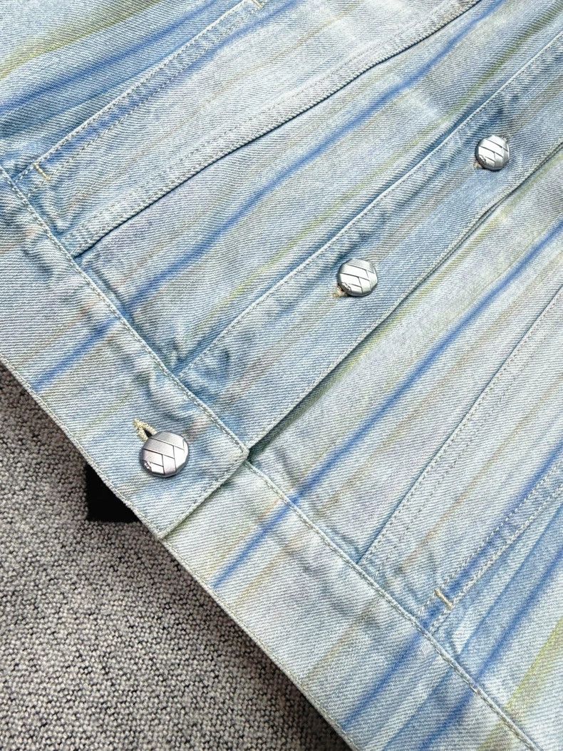 Chanel Chanel Blue Stripe Camellia Denim Jacket Size M / US 6-8 / IT 42-44 - 6 Thumbnail