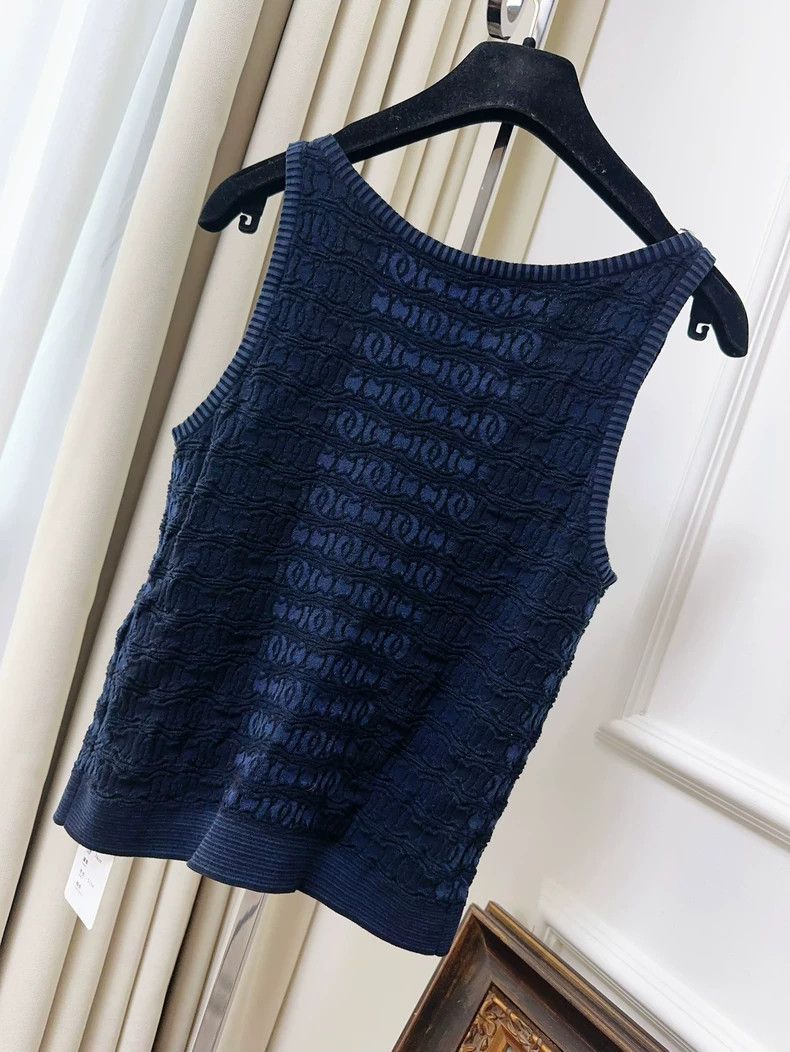 Chanel Chanel Dark Blue Knit Tank Top Size M / US 6-8 / IT 42-44 - 2 Thumbnail