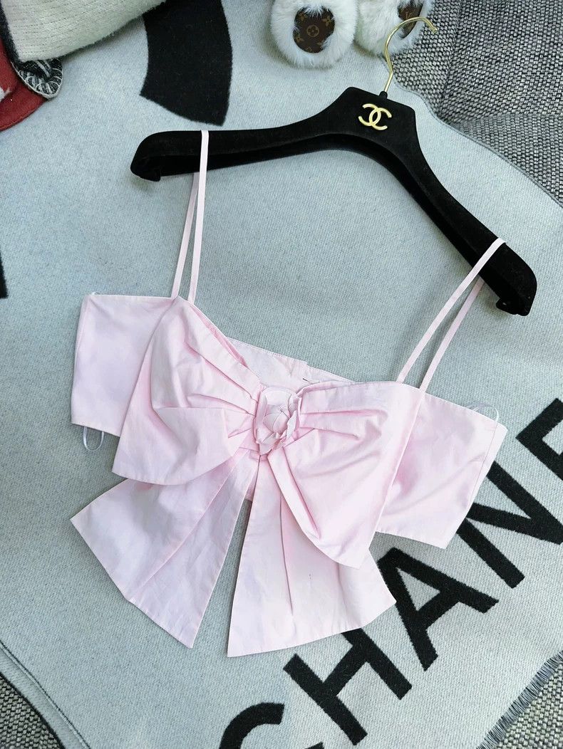 Chanel Chanel Pink Bow Camellia Strapless Top Size M / US 6-8 / IT 42-44 - 3 Thumbnail