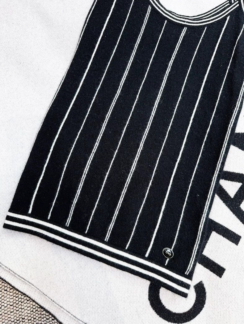 Chanel Chanel 23P Black Striped Knit Tank Top Size M / US 6-8 / IT 42-44 - 7 Thumbnail