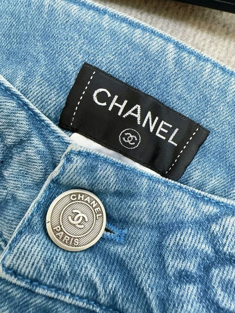 Chanel Chanel Blue Camellia Flared Jeans Size 38" / US 16 / IT 52 - 6 Thumbnail