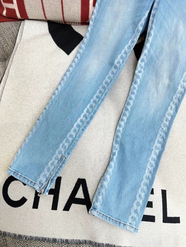 Chanel Chanel Light Blue Chain Print Jeans Size 38" / US 16 / IT 52 - 5 Thumbnail