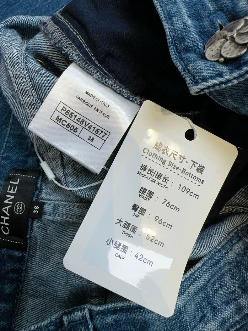 Chanel Chanel Blue Camellia Button Straight Jeans Size 38" / US 16 / IT 52 - 7 Thumbnail