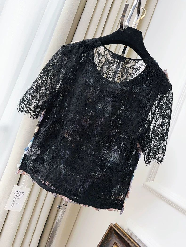 Chanel Chanel Purple Petal Lace Short Sleeve Top Size M / US 6-8 / IT 42-44 - 2 Thumbnail