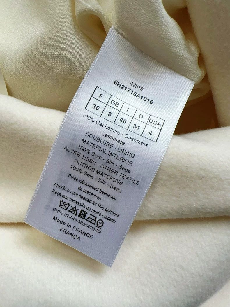 Dior Dior Beige Cashmere Coat with Ruffle Hem Size M / US 6-8 / IT 42-44 - 7 Thumbnail