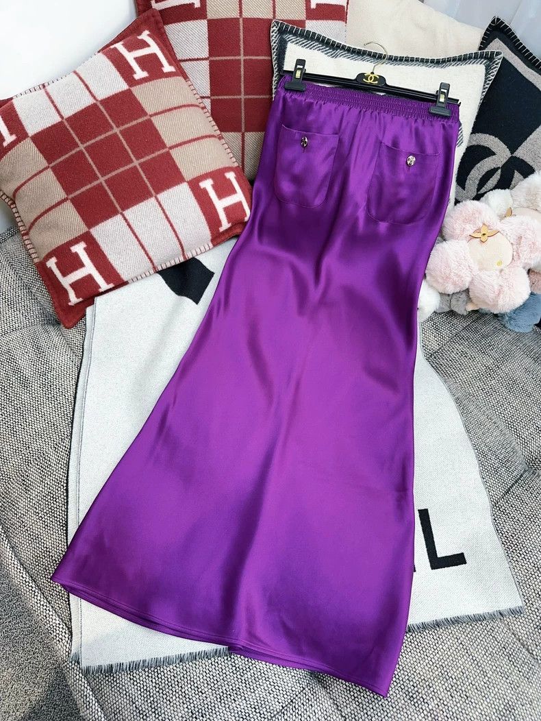 Chanel Chanel 22A Purple Satin Silk Dress Size M / US 6-8 / IT 42-44 - 7 Thumbnail
