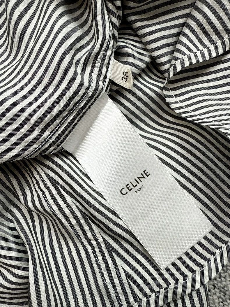 Celine Celine Striped Long Sleeve Button Up Shirt Size M / US 6-8 / IT 42-44 - 7 Thumbnail