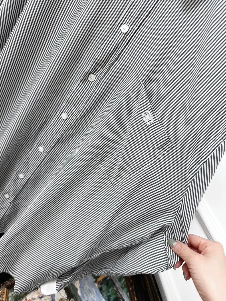 Celine Celine Striped Long Sleeve Button Up Shirt Size M / US 6-8 / IT 42-44 - 2 Thumbnail