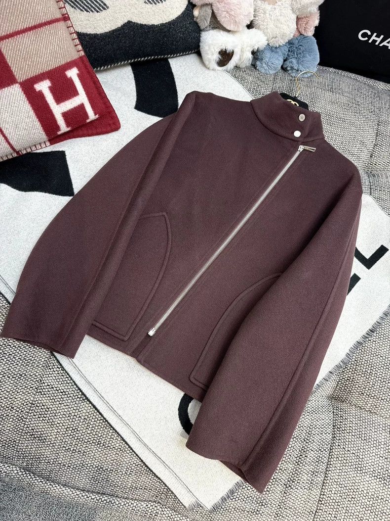 Hermes Hermes Burgundy Short Cashmere Coat Size M / US 6-8 / IT 42-44 - 7 Thumbnail